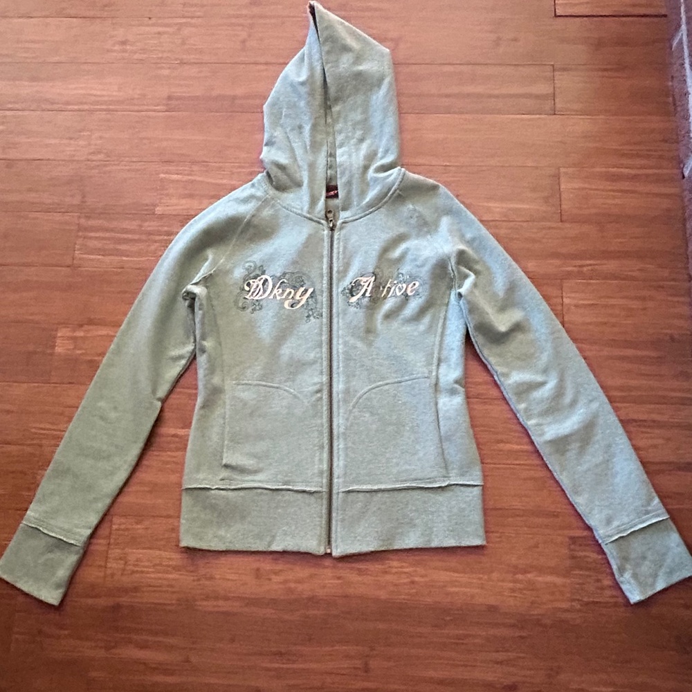 DKNY Active Hoodie Sweatshirt in Light Green Color, Size S